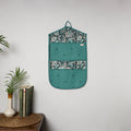 Green - 4 pockets handcrafted cotton wall hanging letter