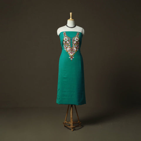 Aari hand embroidery cotton 2pc unstitched dress material