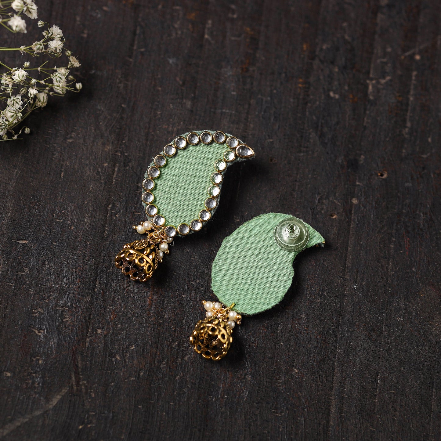 Buy Aarohi Stone Work Fabart Earrings 