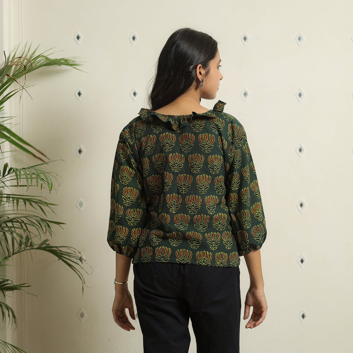  Ajrakh Block Printed Cotton Crop Top 04 