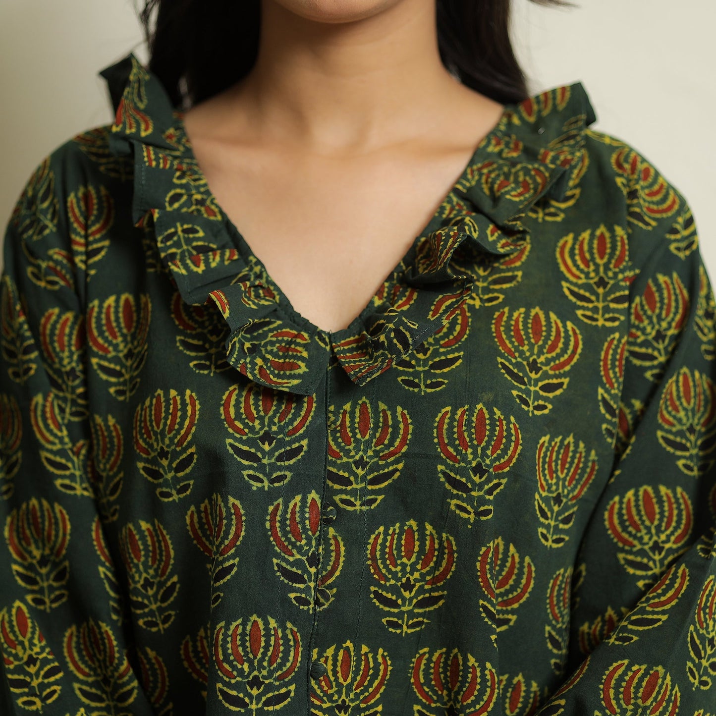  Ajrakh Block Printed Cotton Crop Top 04 