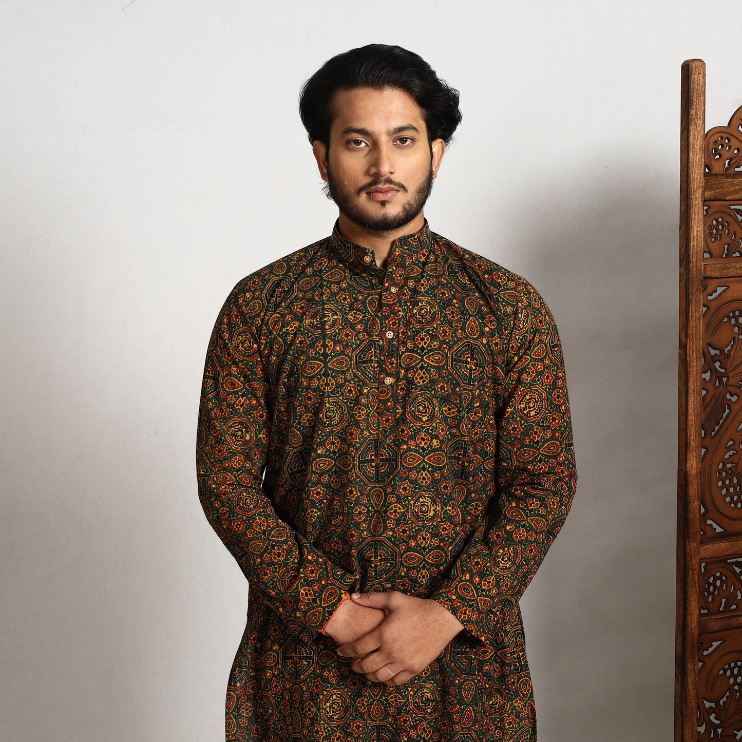 ajrakh men kurta