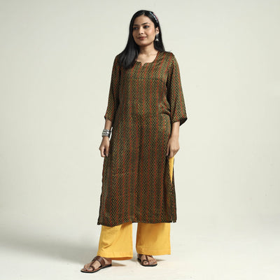  Ajrakh Block Printed Modal Silk Kurta with Palazzo Set 