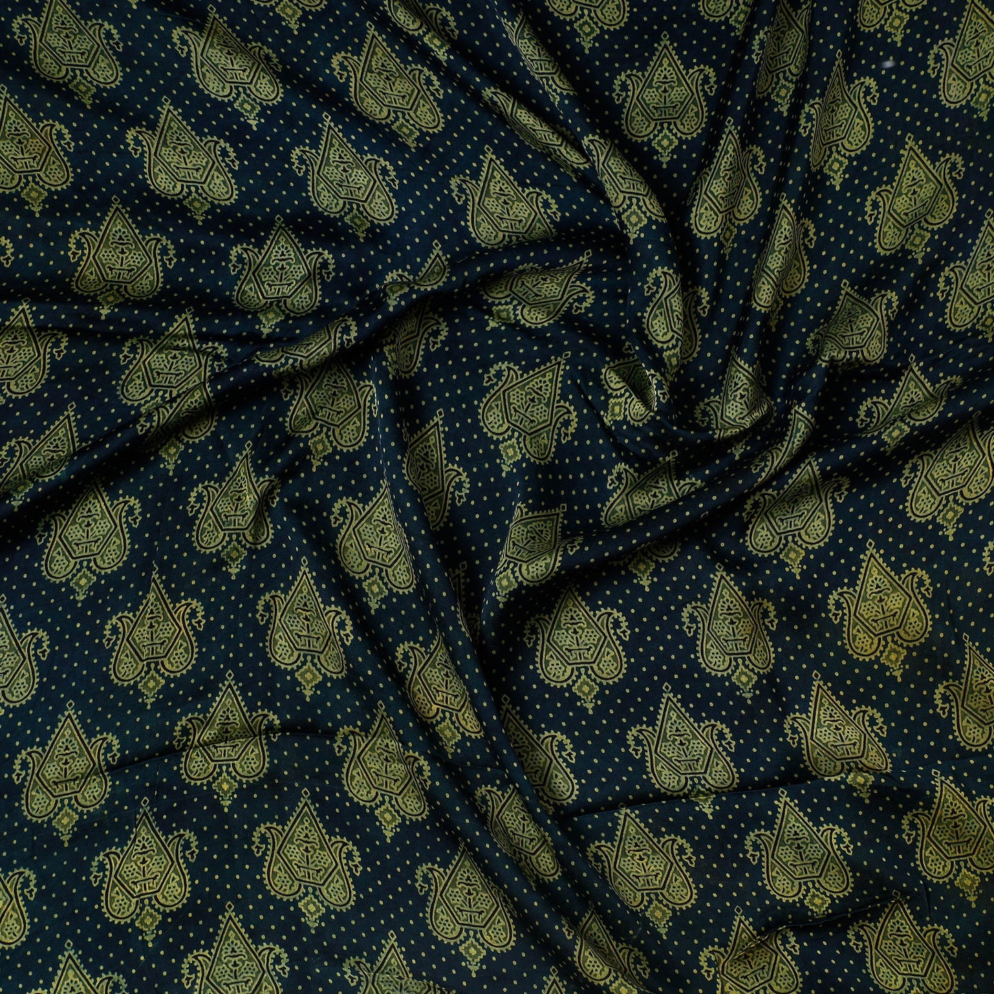  Ajrakh Block Printed Modal Silk Precut fabric 