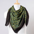 Green Ajrakh Block Printing Cotton Scarf from Kutch 