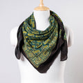 Green Ajrakh Block Printing Cotton Scarf from Kutch 