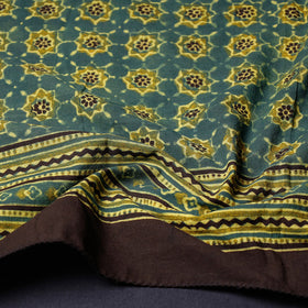 Green Ajrakh Block Printing Cotton Scarf from Kutch 