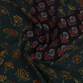 Buy Green Ajrakh Print Patchwork Cotton Kurta Material