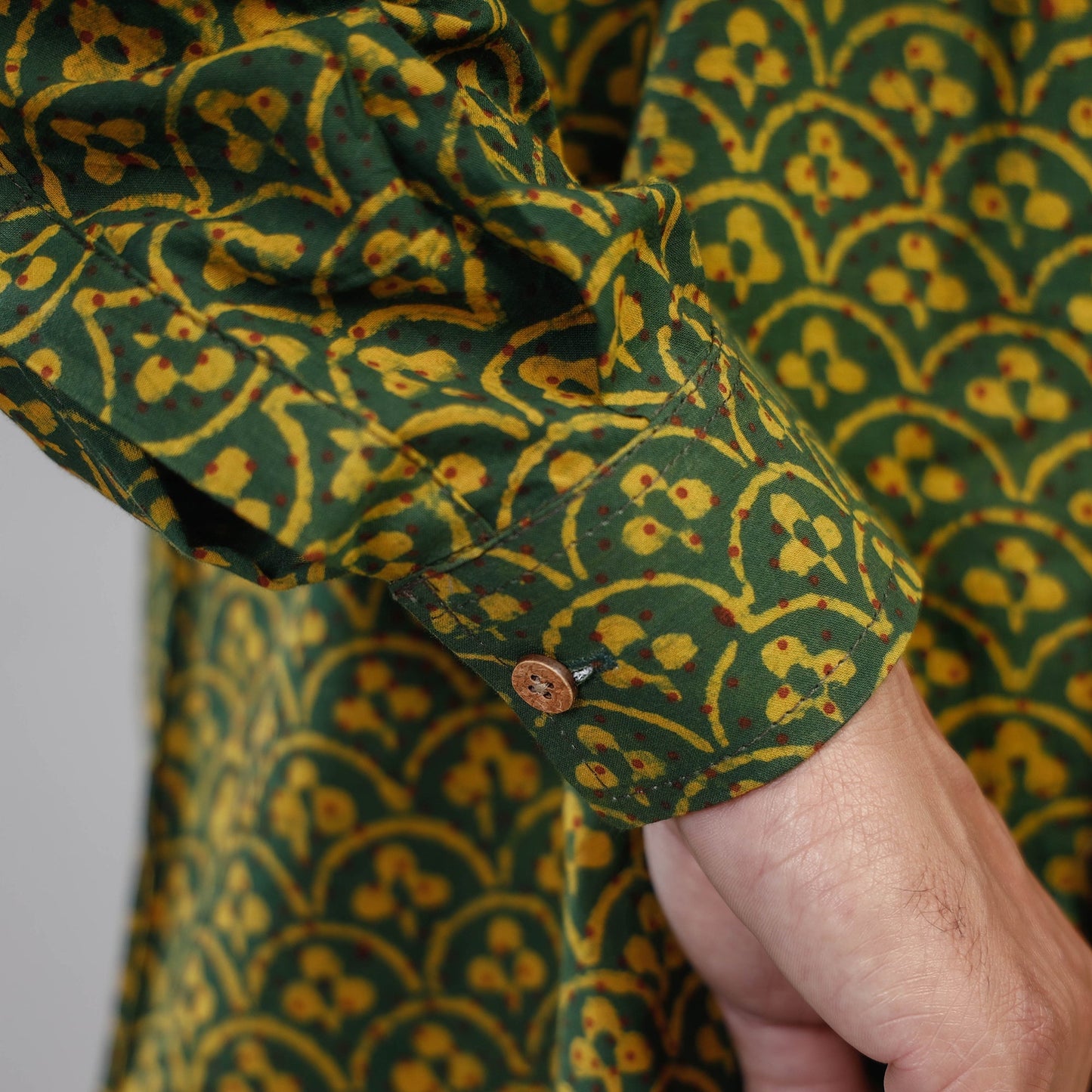 Buy Akola Block Printing Cotton Men Full Sleeve Shirt Online at iTokri.com