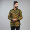 Green - Akola Block Printing Cotton Men Full Sleeve Shirt