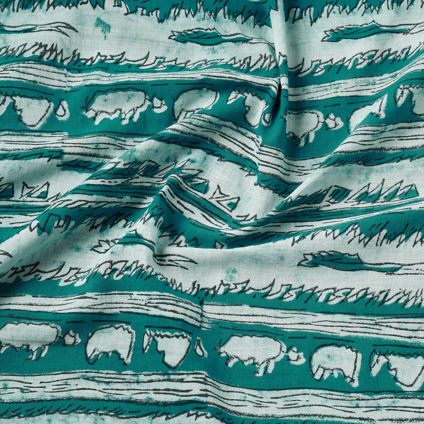 Buy Akola Block Printed Cotton Fabric Online l iTokri.com