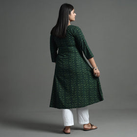 Buy Akola Hand Block Printed Cotton A-Line Kurta Online at iTokri.com