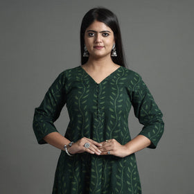 Buy Akola Hand Block Printed Cotton A-Line Kurta Online at iTokri.com
