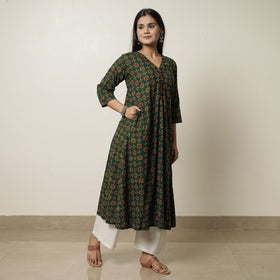 Buy Akola Hand Block Printed Cotton A-Line Long Kurta 15 Online l iTokri.com