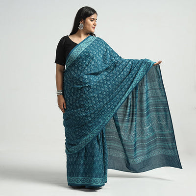 block printed saree