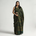 Green - Akola Hand Block Printed Cotton Saree