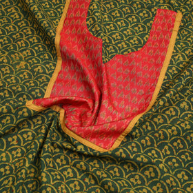 Buy Green Akola Print Patchwork Cotton Kurta Material 