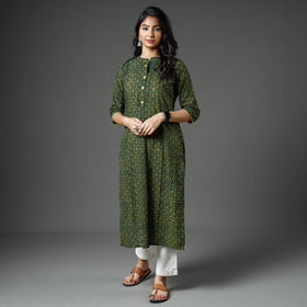  Akola Block Printed Cotton Straight Long Kurta Online 