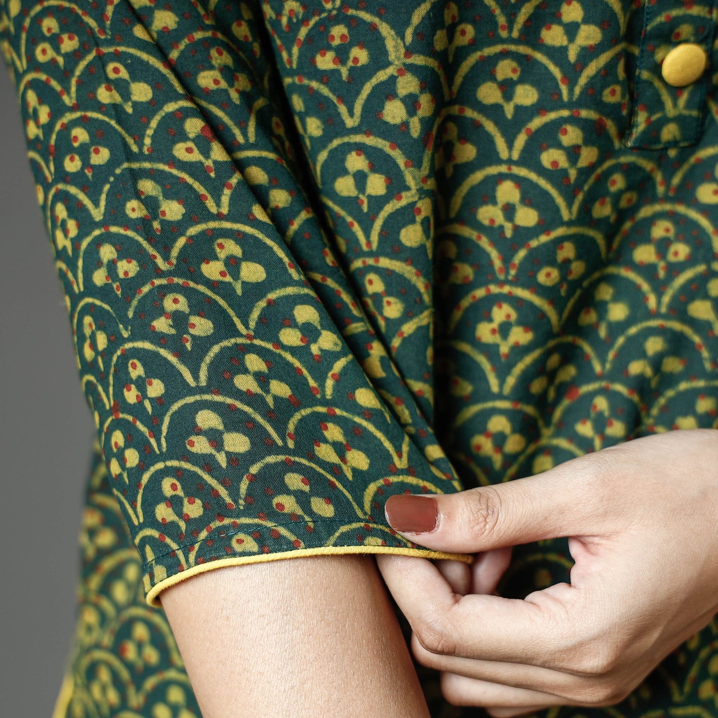  Akola Block Printed Cotton Straight Long Kurta Online 