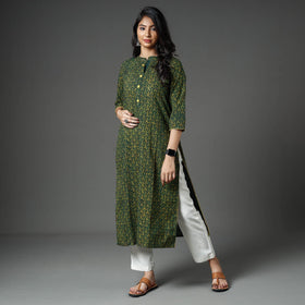  Akola Block Printed Cotton Straight Long Kurta Online 