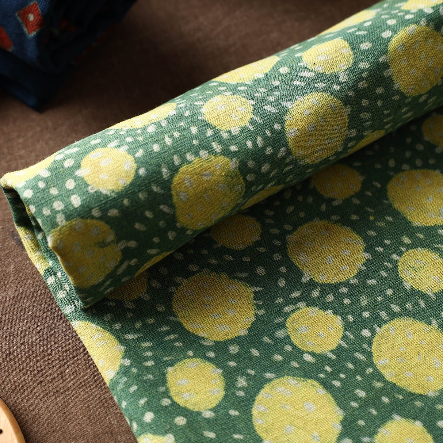 Green Akola Block Printed Pure Handloom Cotton Towel 