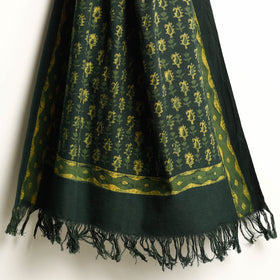 Green Akola Block Printed Pure Handloom Cotton Towel 