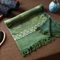 Green Akola Block Printed Pure Handloom Cotton Towel 