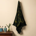 Green Akola Block Printed Pure Handloom Cotton Towel 