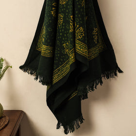 Green Akola Block Printed Pure Handloom Cotton Towel 