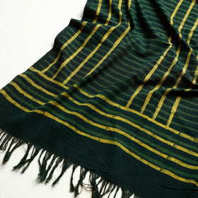 Green Akola Block Printed Pure Handloom Cotton Towel 