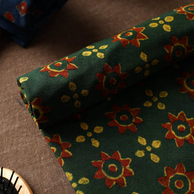 Green Akola Block Printed Pure Handloom Cotton Towel 