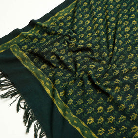 Green Akola Block Printed Pure Handloom Cotton Towel 