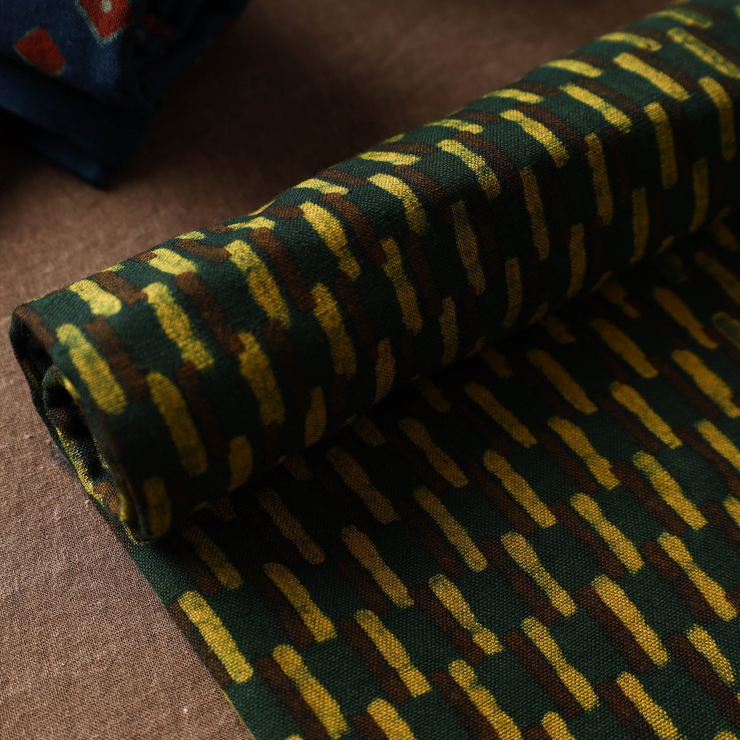 Green Akola Block Printed Pure Handloom Cotton Towel 