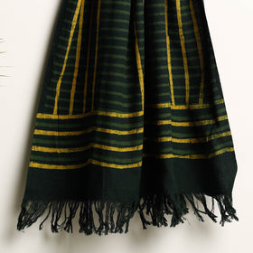 Green Akola Block Printed Pure Handloom Cotton Towel 