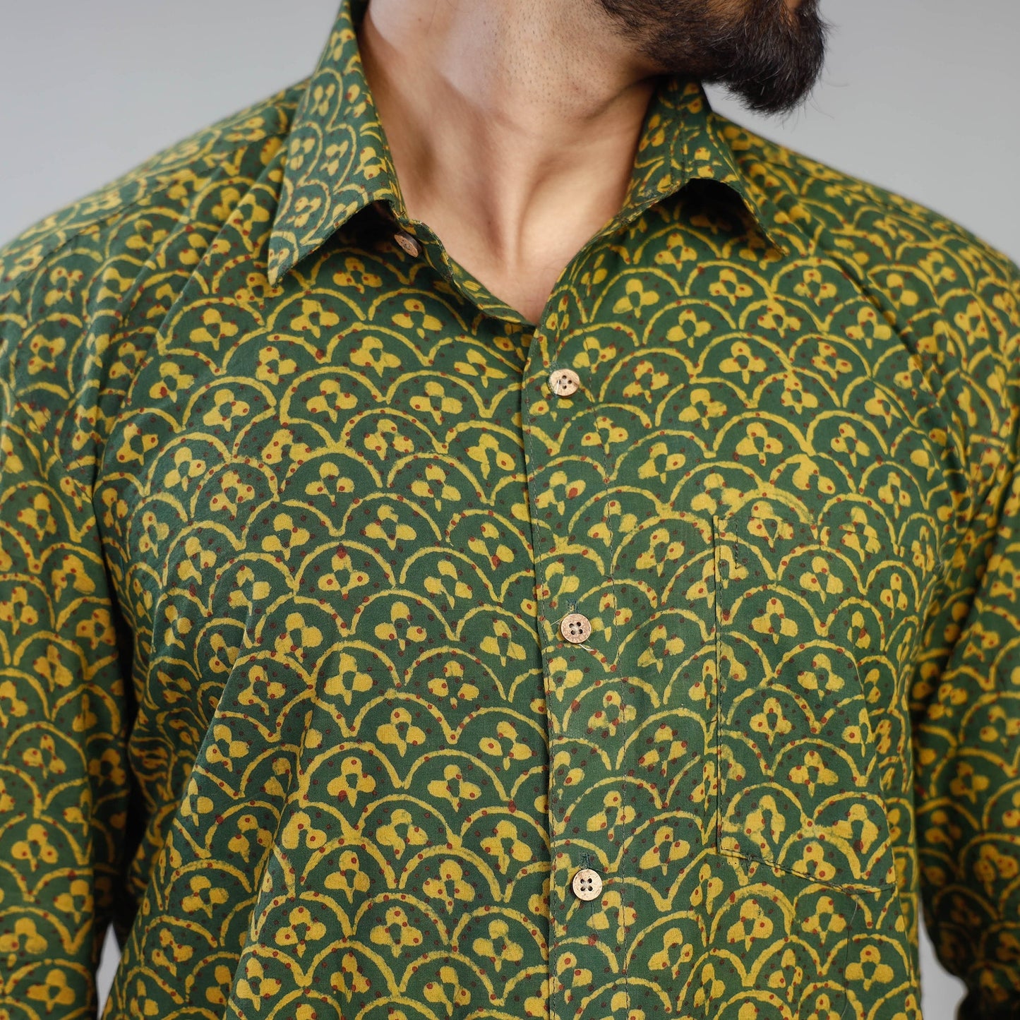 Buy Akola Block Printing Cotton Men Full Sleeve Shirt Online at iTokri.com