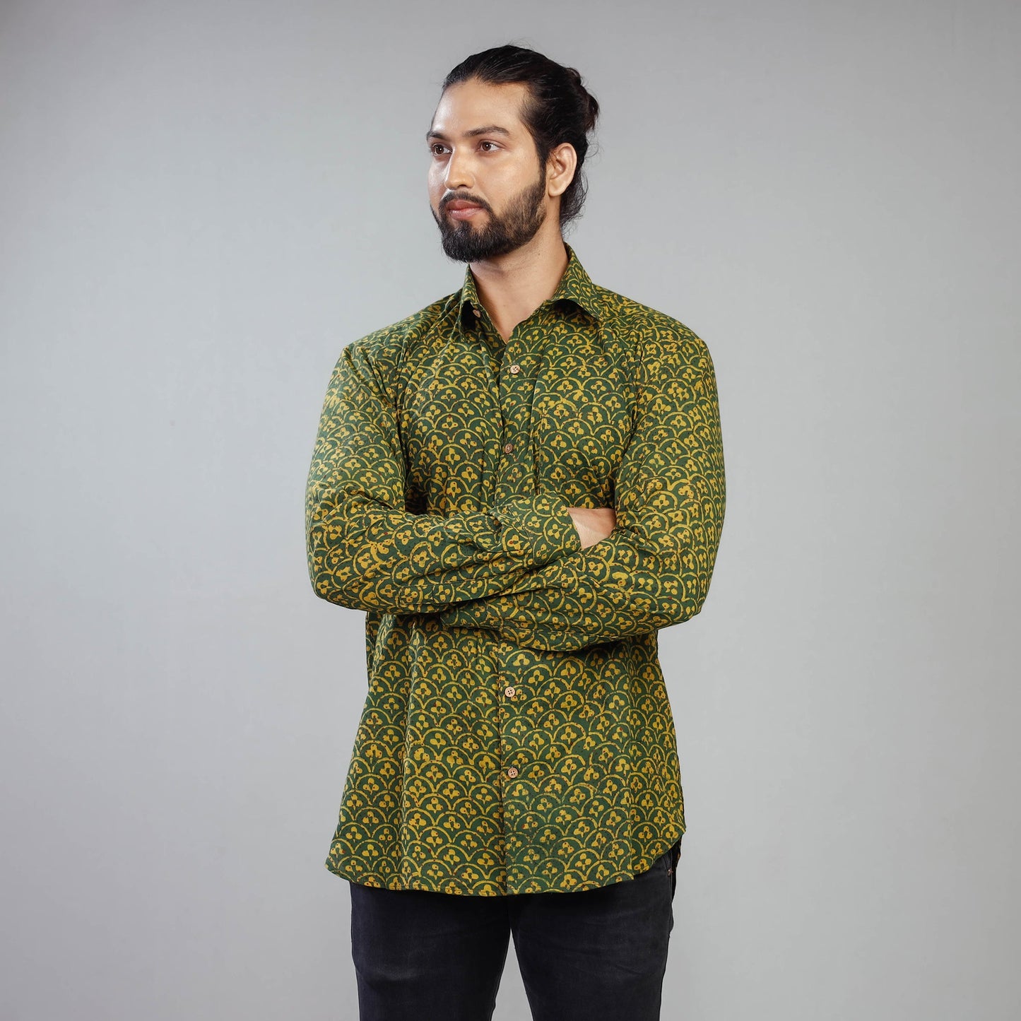 Buy Akola Block Printing Cotton Men Full Sleeve Shirt Online at iTokri.com