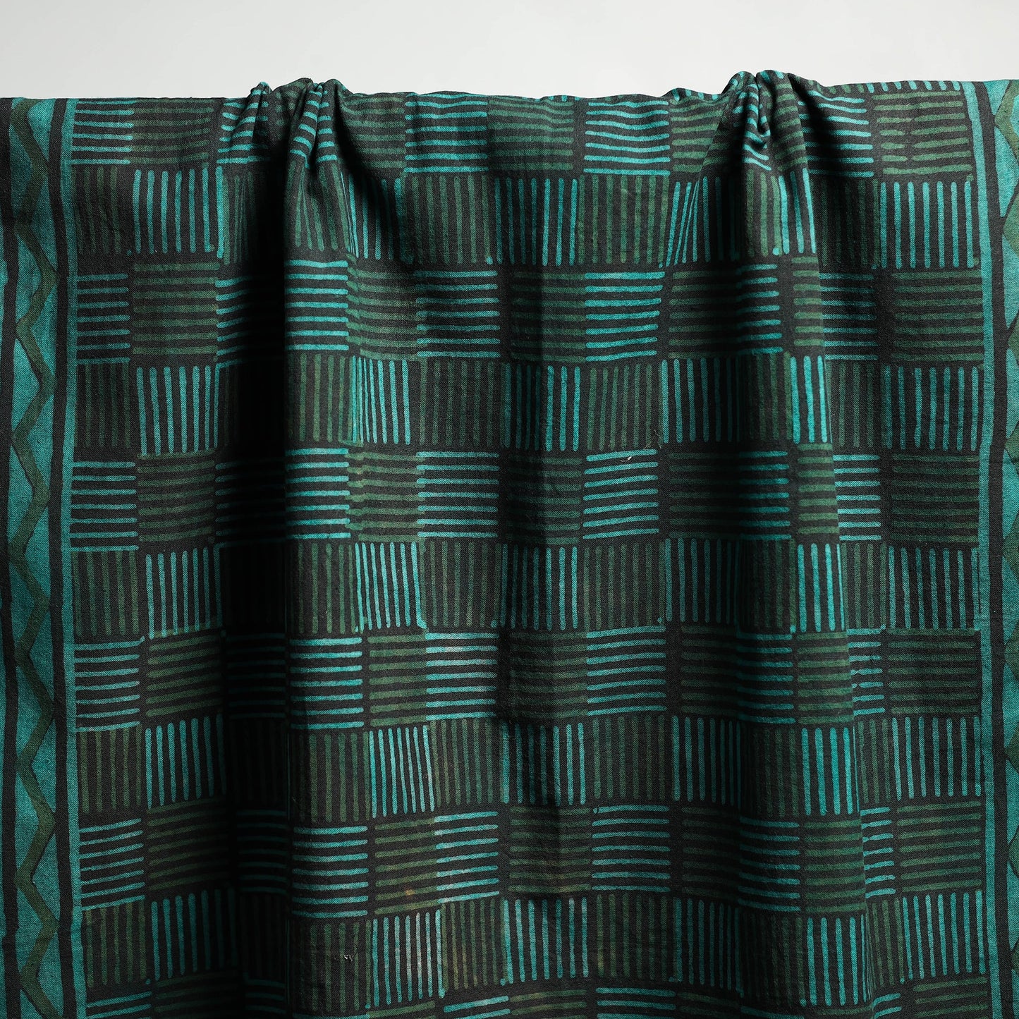 Green Akola Block Print Pure Handloom Cotton Towel Online