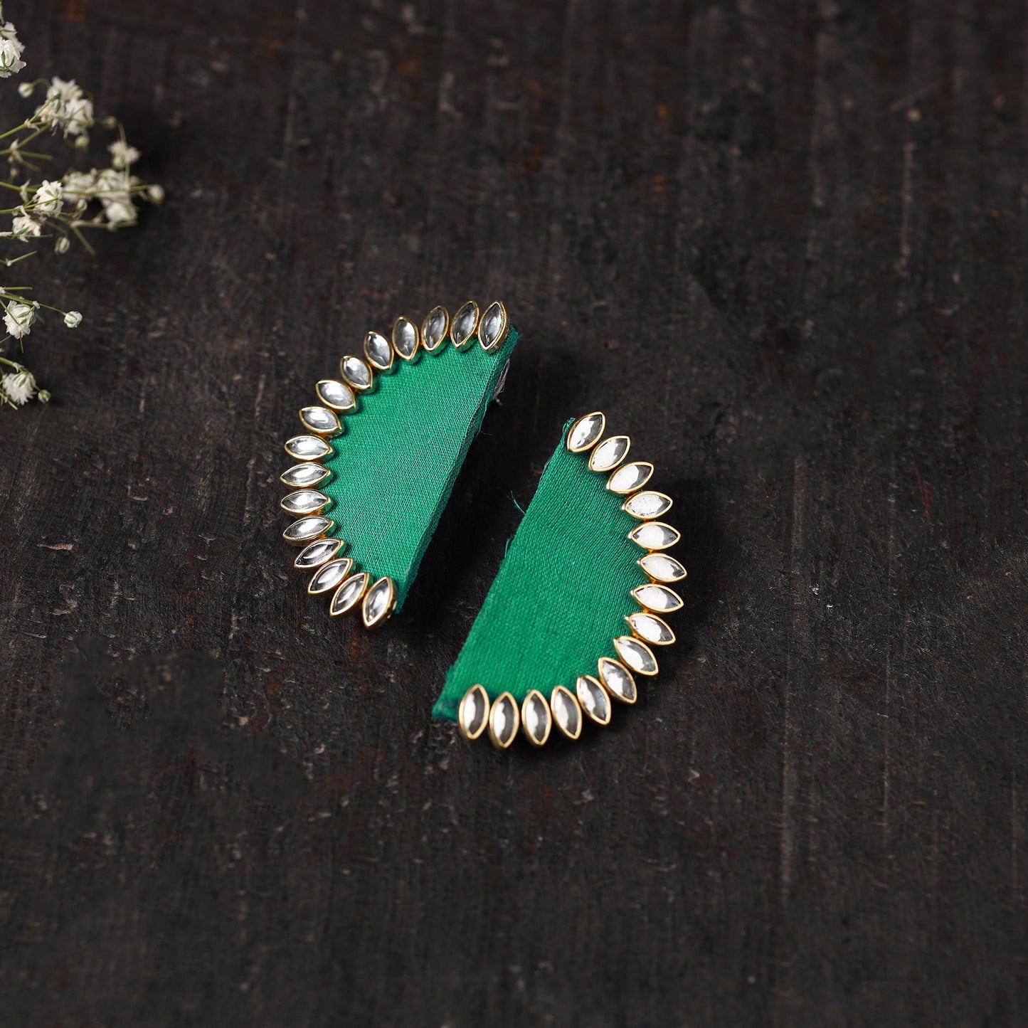 Aliya Stone Work Fabart Earrings Online