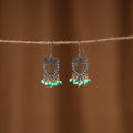 Green Amaira German Silver Beaded Earrings