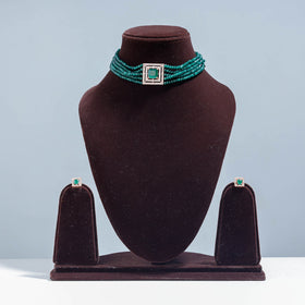  Antique Silver Finish Oxidised Brass Base Necklace Set 