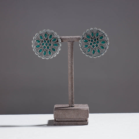  Antique Finish Oxidised German Silver Stud Earrings 