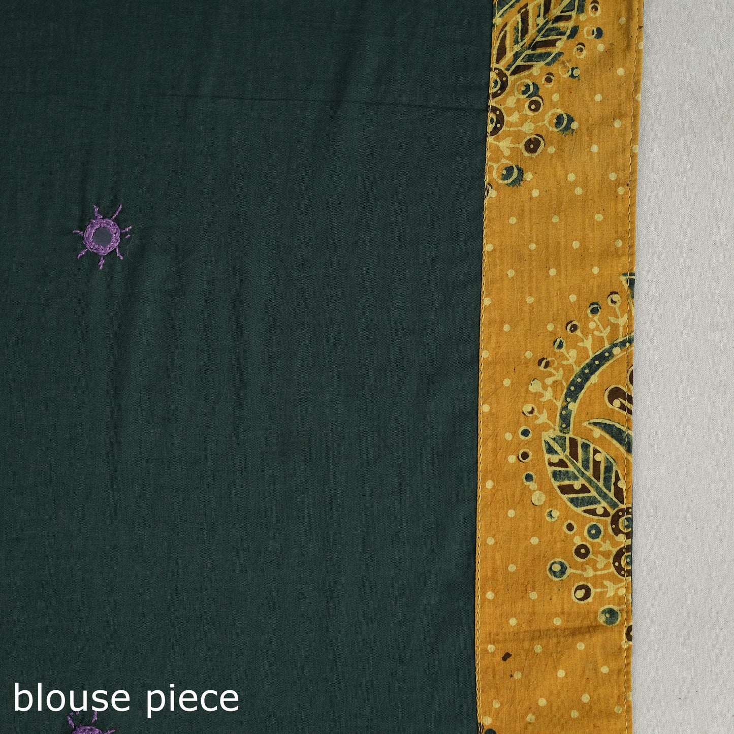 Buy Green Applique Patchwork Mul Cotton Tagai Ajrakh Saree 