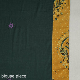 Buy Green Applique Patchwork Mul Cotton Tagai Ajrakh Saree 