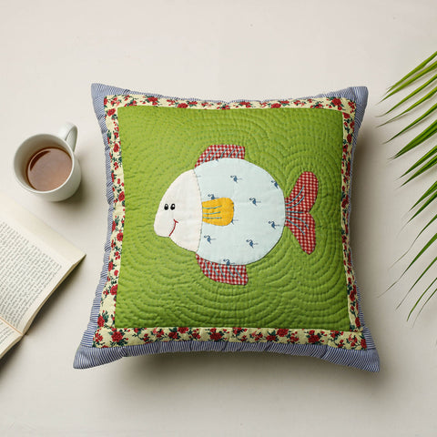  Applique Quilted Cushion Cover  in India 