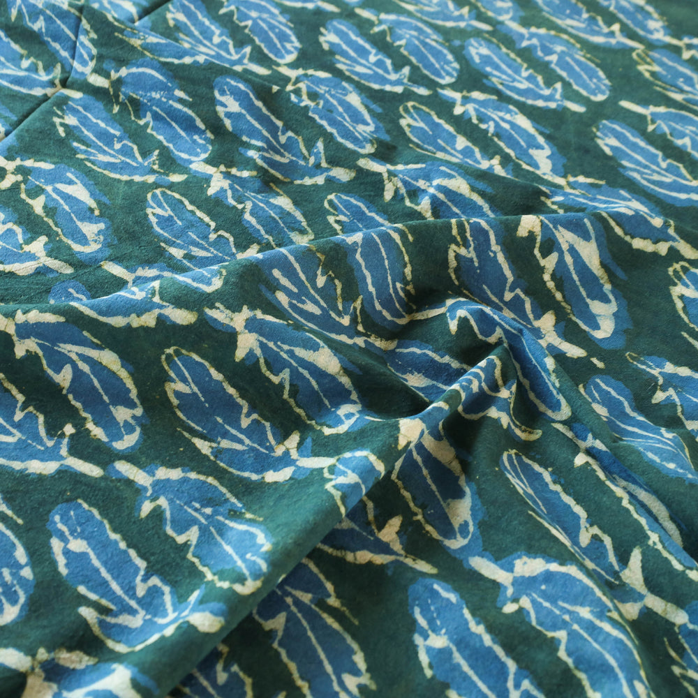 Green - Block Art Print Cotton Double Bindaas Bed Sheet (110 x 93 in)