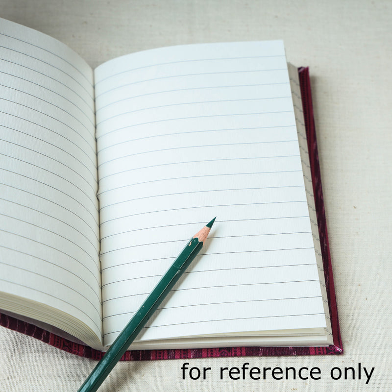 Green - Art Block Print Fabric Cover Handmade Paper Notebook (7 x 5 in)