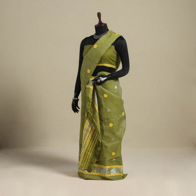 Green - assam handloom silk cotton mekhela chador