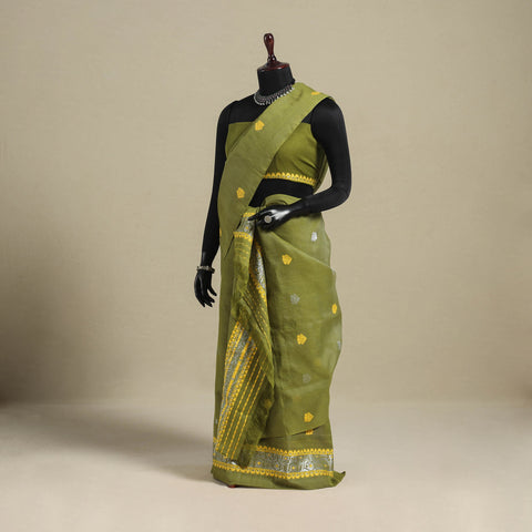 Green - assam handloom silk cotton mekhela chador