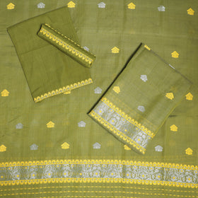 Green - assam handloom silk cotton mekhela chador