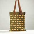  Assam One-Horned Rhino Cotton Canvas Shoulder Bag 